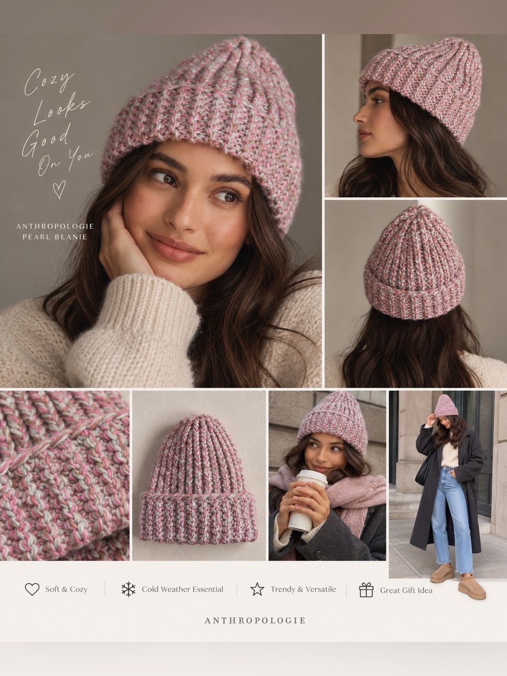 NWT Anthropologie Pearl Beanie